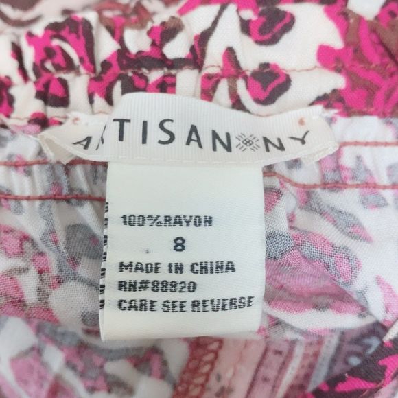 ARTISAN NY Boho Bohemian KeyHole Sleeveless Summer Tropical Maxi Dress Sz 8 - Picture 6 of 7